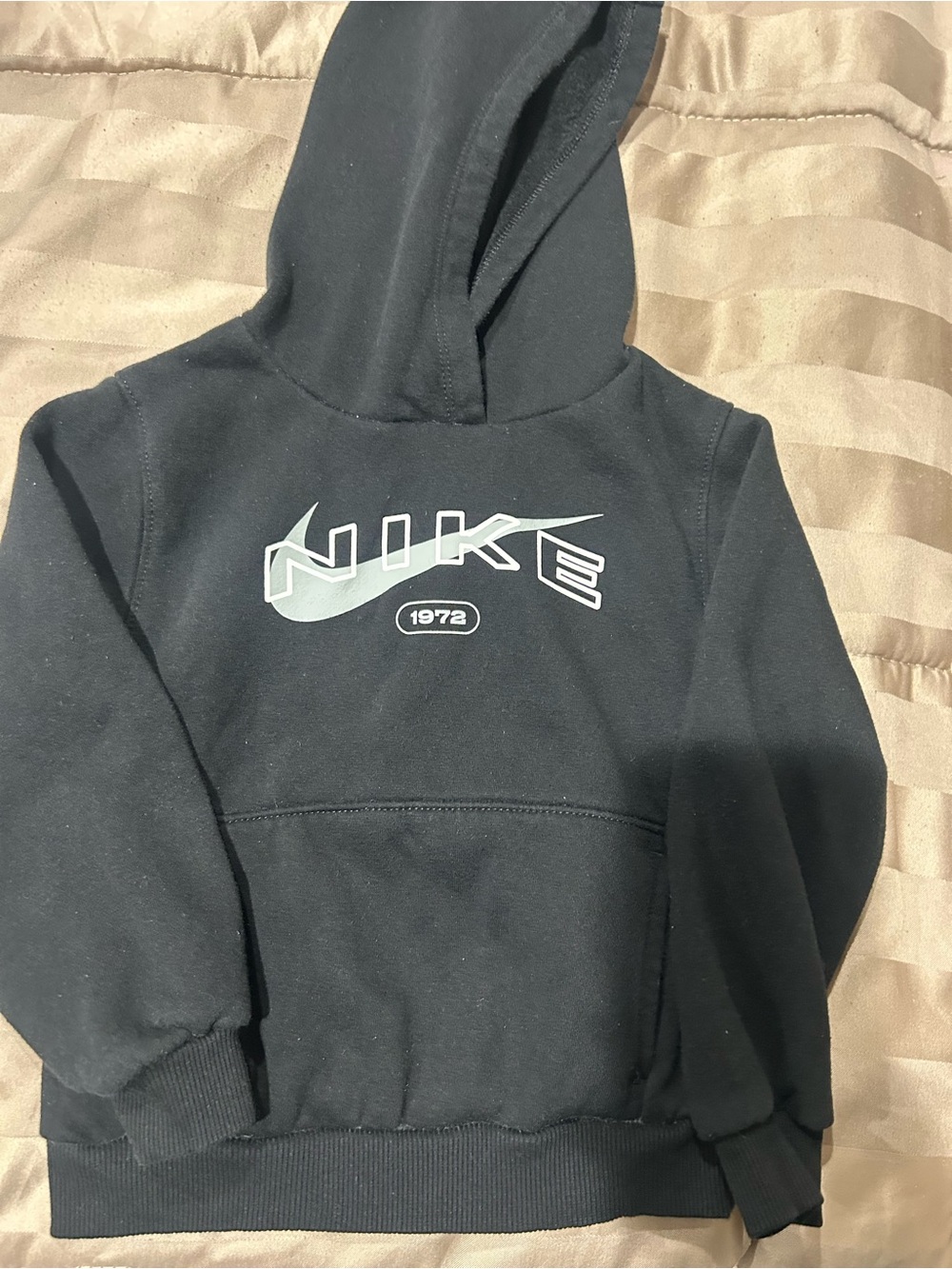 Nike Kids Black Pullover Hoodie with White Logo